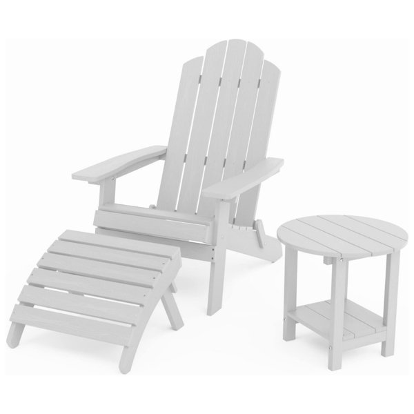 HERACLES Plastic Adirondack Chair With Ottoman Reviews Wayfair   Plastic Adirondack Chair With Ottoman 